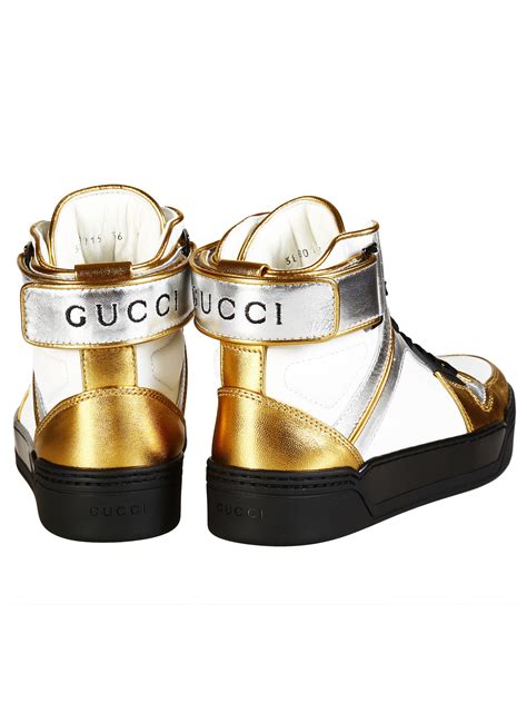 gucci basketball metallic high top sneakers|Gucci high top women sneakers.